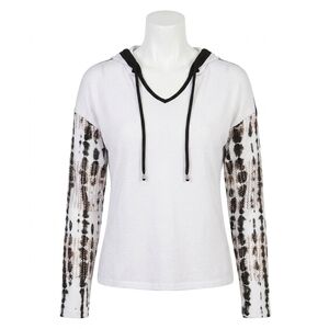 NEW ANGEL APPAREL v-neck hoodie in white/navy